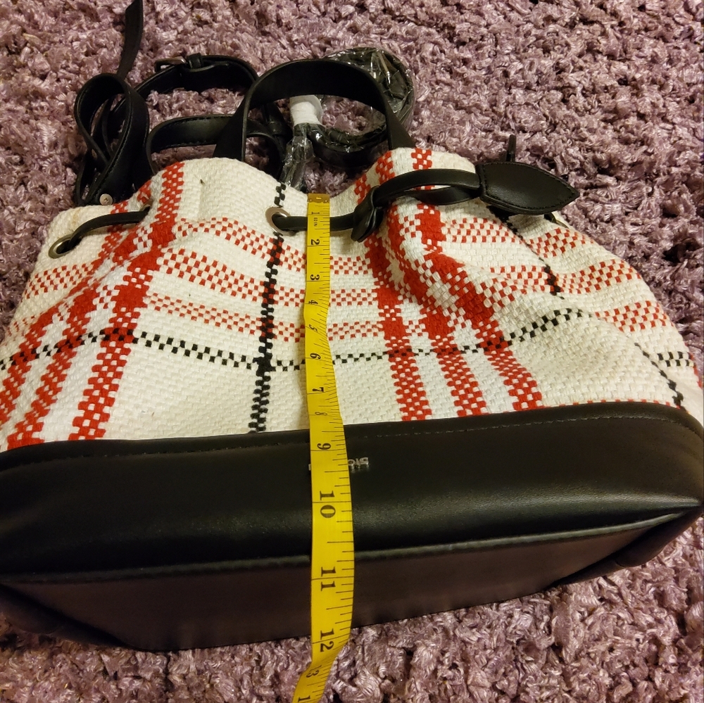 Parfois Plaid Woven Bucket Bag/Backpack Shoulder Bag - Picture 5 of 11